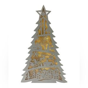 Christmas Tree, Decorative Light Up Tree, White with a touch of glitter